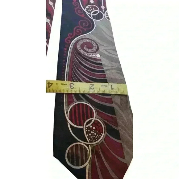 Retro Neck tie MCM Modernist Brutalist Silk Abstract Palatina Necktie Vintage - Picture 7 of 13